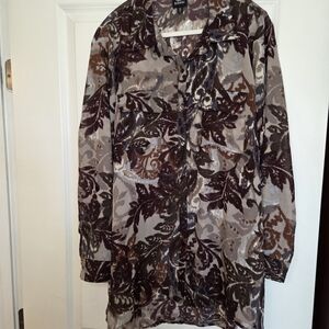 Bobeau Chiffon Sheer Hi Lo Hem Shirt Sz XL Preloved